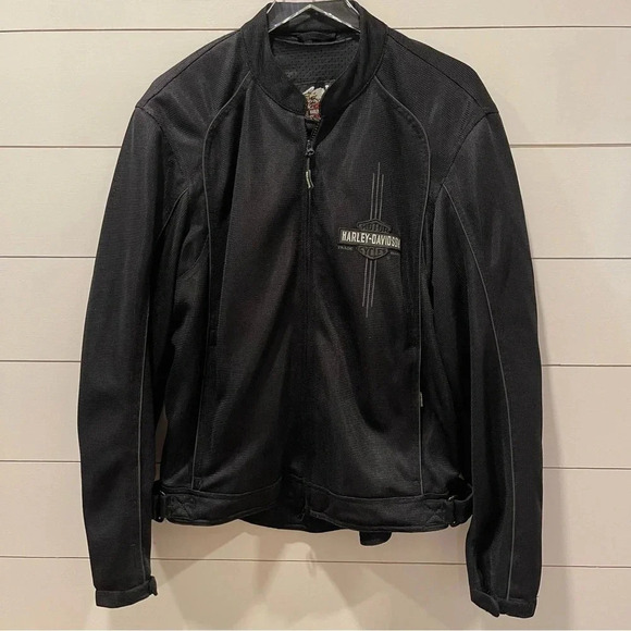 Harley-Davidson Black Mesh Breathable Riding Jacket Mens Size Large